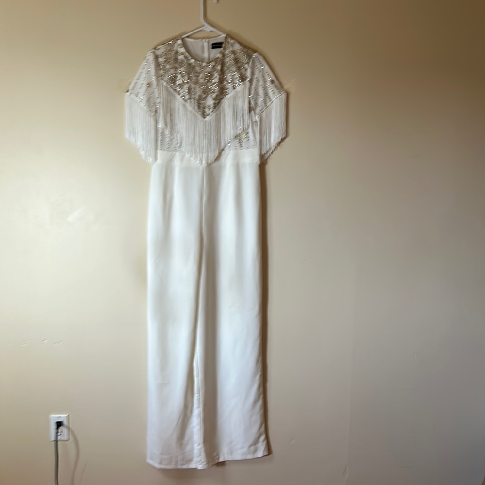Tall Pretty Little Thing White Jumpsuit. Size:14